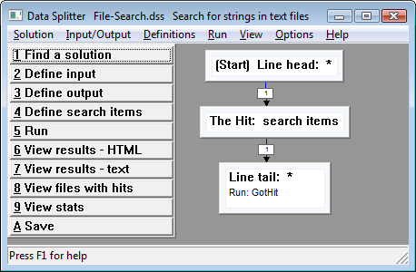 screen shot:  file search