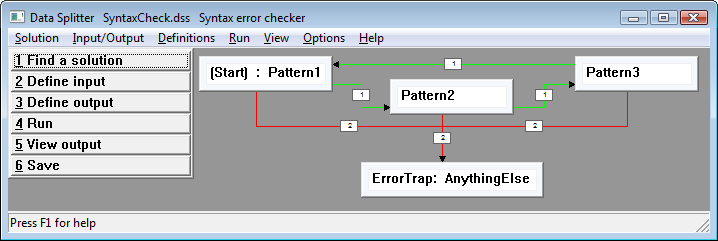 screen shot: syntax checker